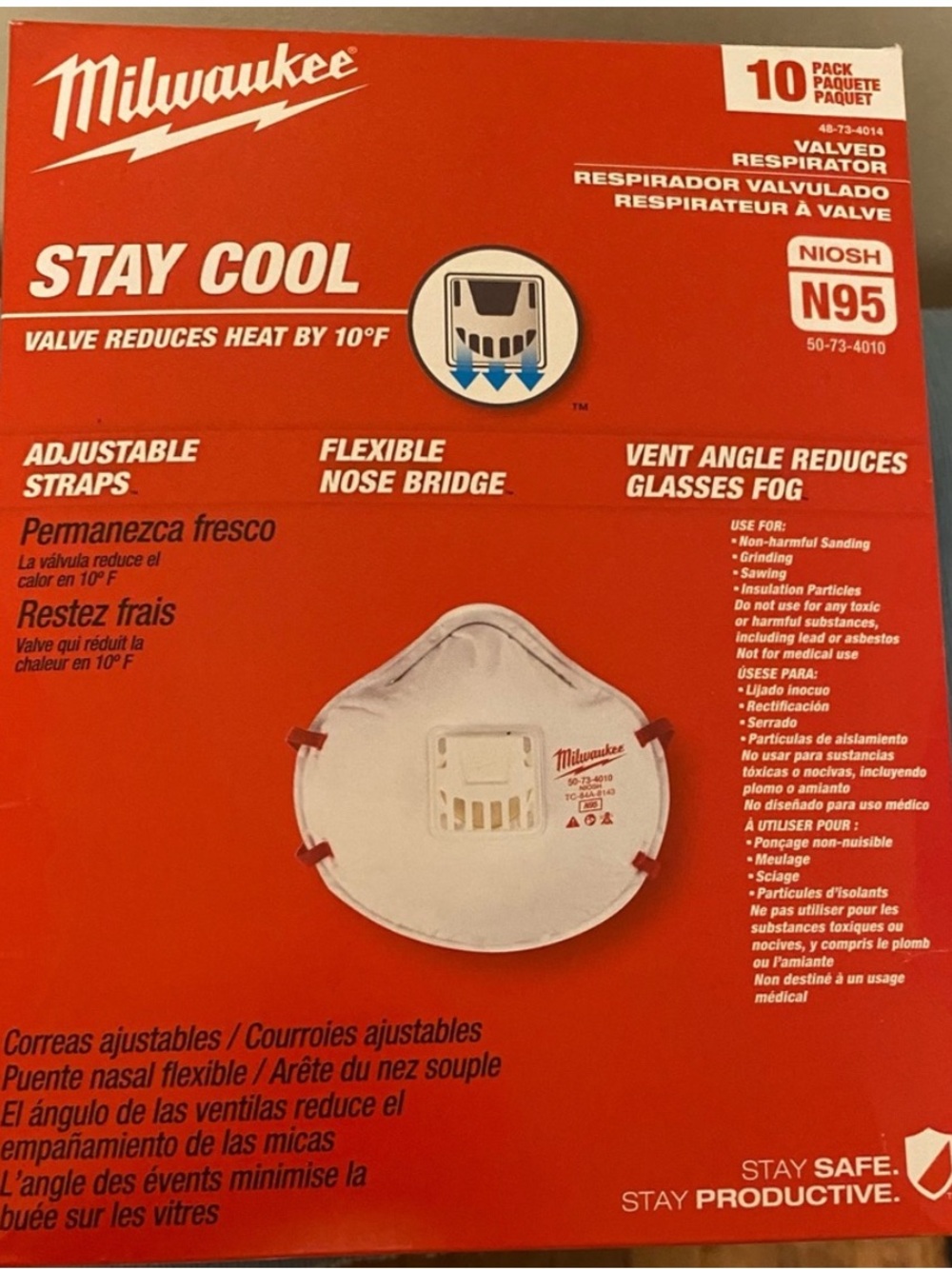 Milwaukee N95 White Valve Respirator Mask (10 Pack)